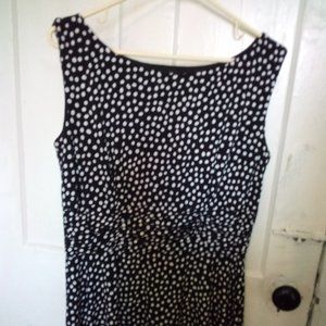 Vintage Perceptions Sleeveless Black and White Poka-Dot Dress Size 12